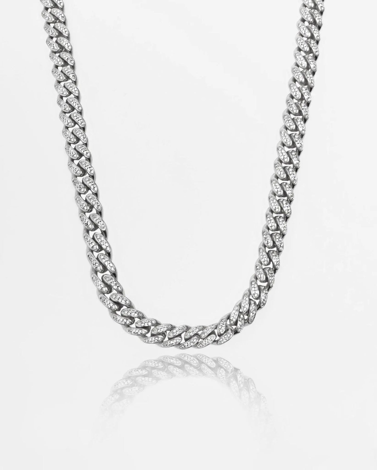 12mm Iced Cuban Link Chain - White Gold - Cartice™LuxuryJewelryGoldSilverWatchBraceletNecklaceChainIced-outCubanMoissaniteTarnish-freeStainlessDurablePremiumShinePlatedStatementDiamondAffordable