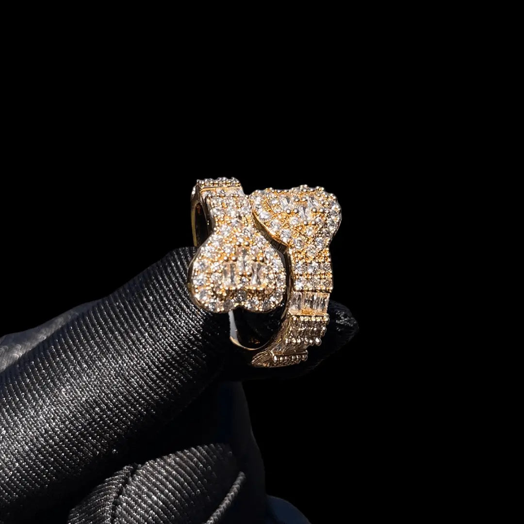 Double Heart Iced Out Ring - Cartice™LuxuryJewelryGoldSilverWatchBraceletNecklaceChainIced-outCubanMoissaniteTarnish-freeStainlessDurablePremiumShinePlatedStatementDiamondAffordable