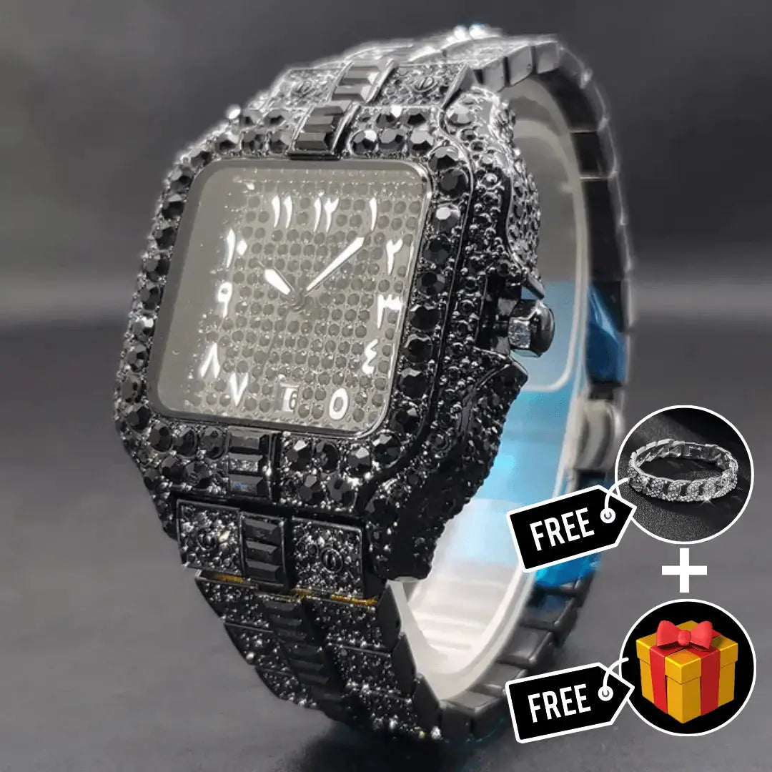 Arabic Iced Out Watch