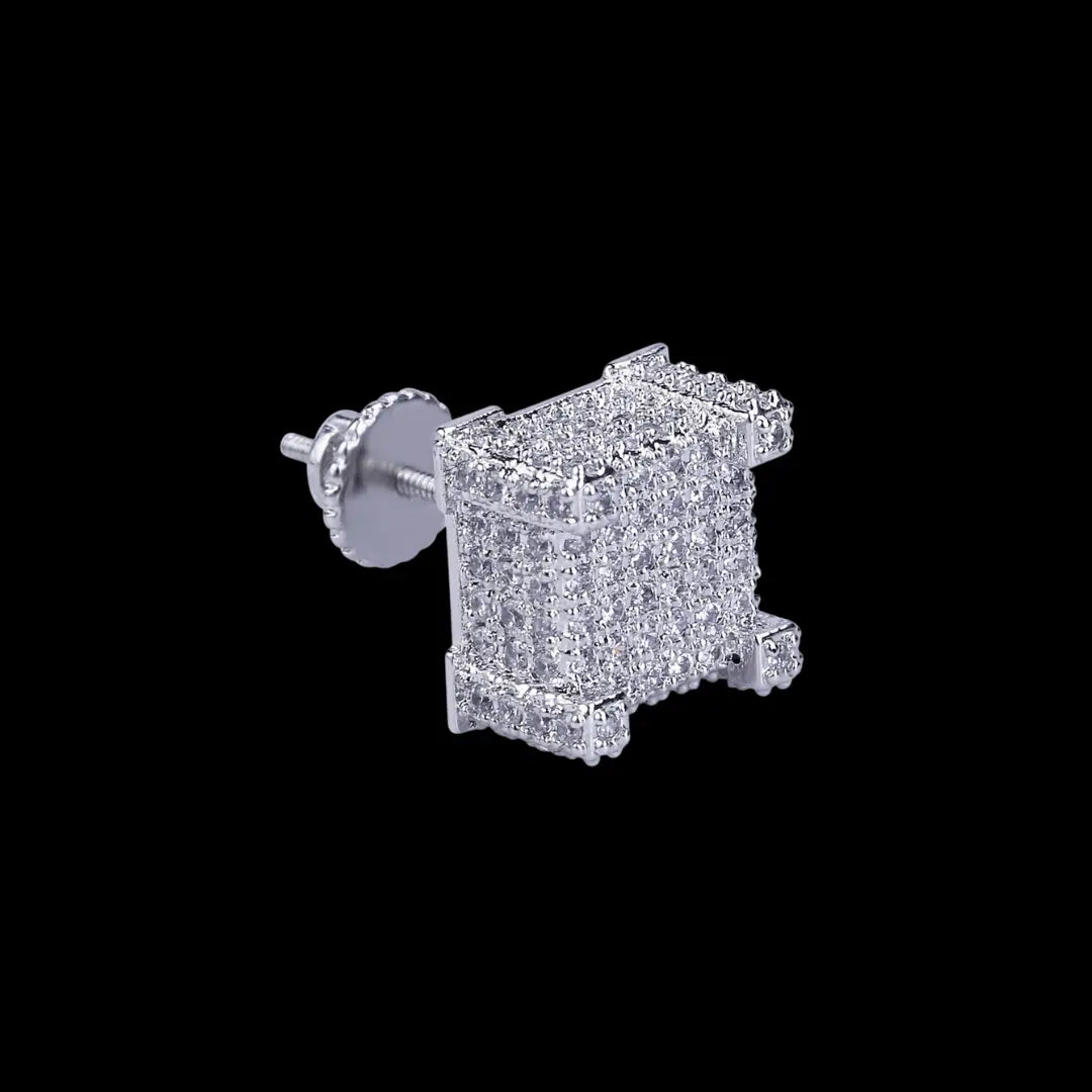 10MM Cursive Tennis Screw Iced Out Stud Earrings - Cartice™LuxuryJewelryGoldSilverWatchBraceletNecklaceChainIced-outCubanMoissaniteTarnish-freeStainlessDurablePremiumShinePlatedStatementDiamondAffordable