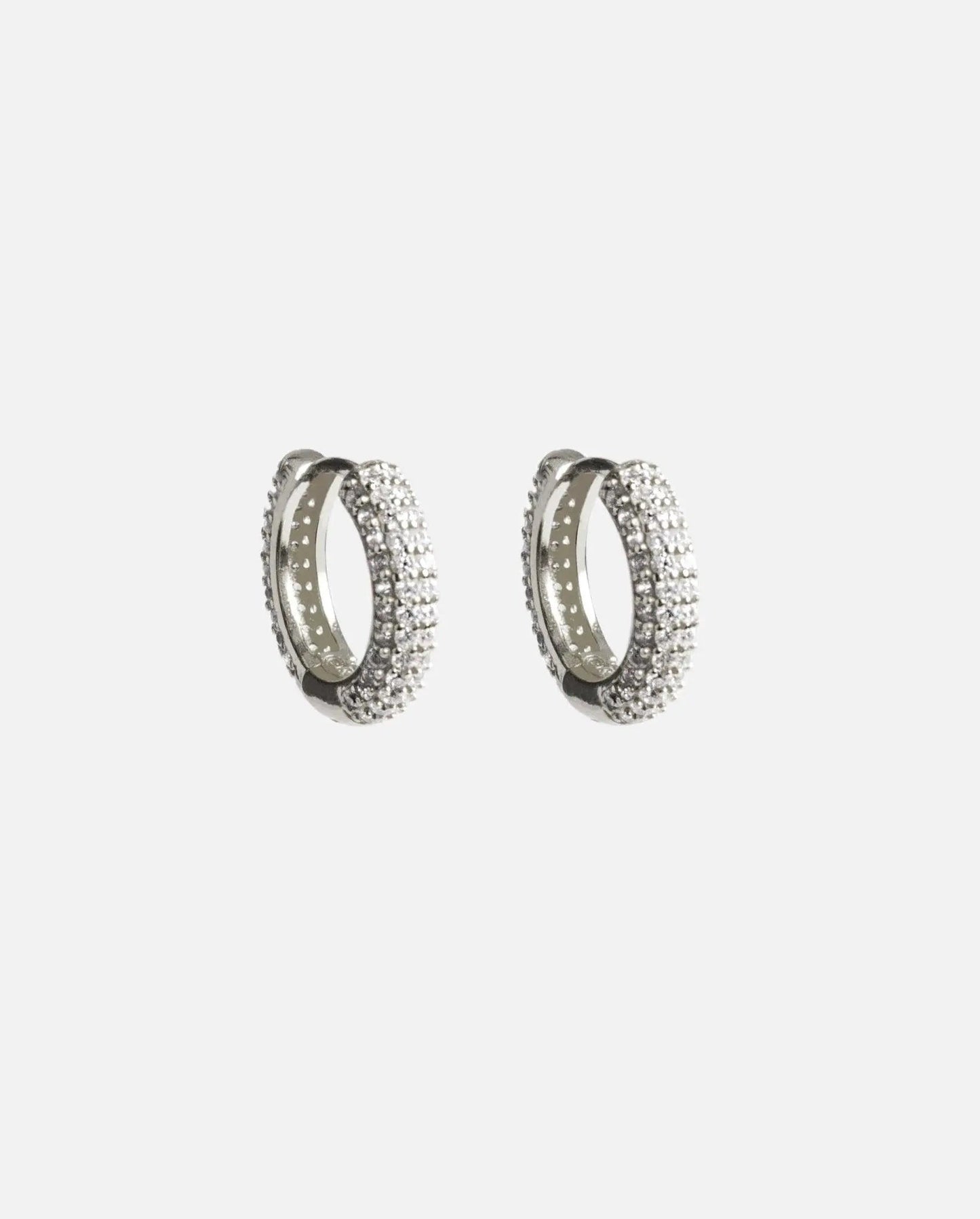 Iced Hoop Earrings - White Gold - Cartice™LuxuryJewelryGoldSilverWatchBraceletNecklaceChainIced-outCubanMoissaniteTarnish-freeStainlessDurablePremiumShinePlatedStatementDiamondAffordable