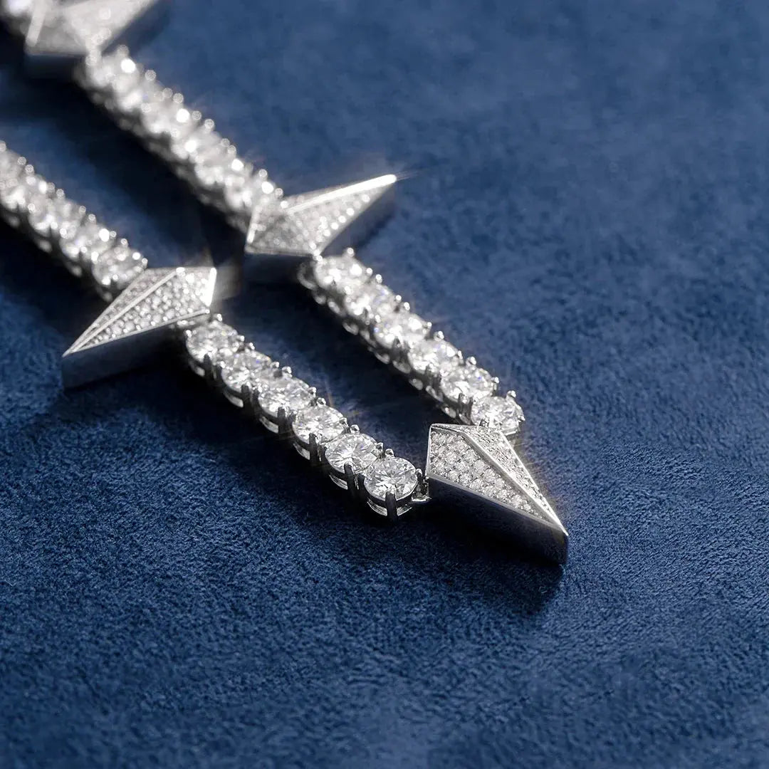 Thorn Moissanite Tennis Chain - Gold Vermeil Cartice-jewelry