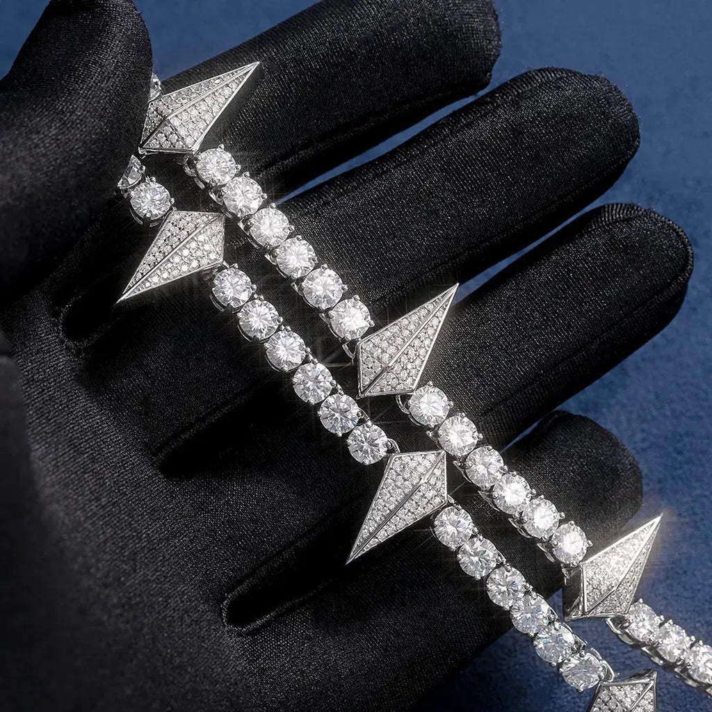 Thorn Moissanite Tennis Chain - Gold Vermeil