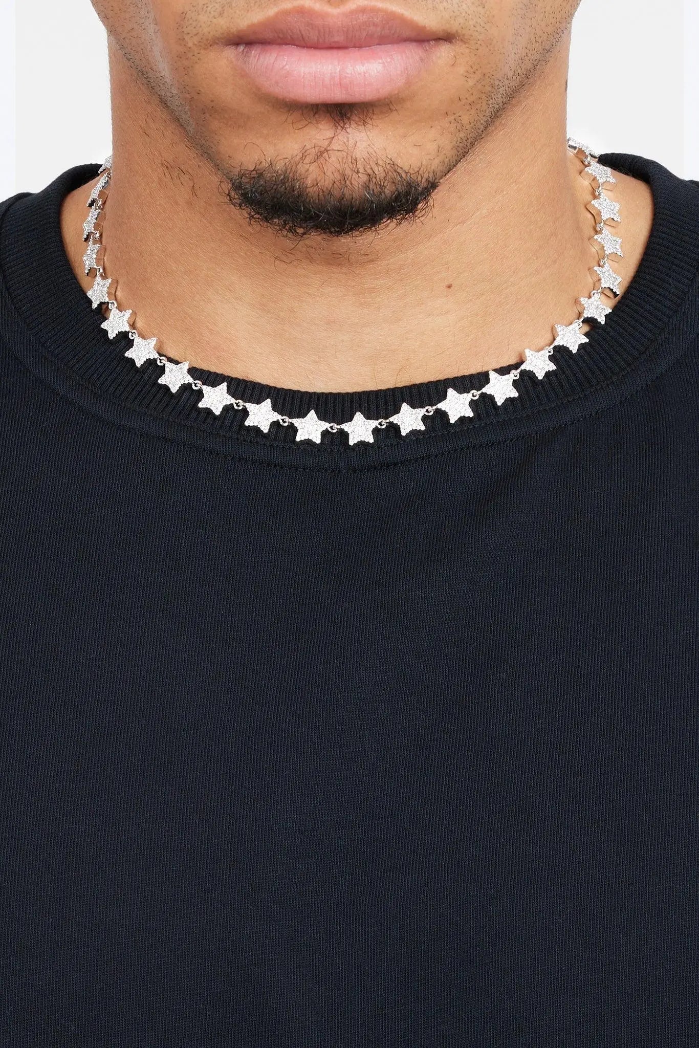 8MM ICED STAR CHAIN - WHITE GOLD - Cartice™LuxuryJewelryGoldSilverWatchBraceletNecklaceChainIced-outCubanMoissaniteTarnish-freeStainlessDurablePremiumShinePlatedStatementDiamondAffordable