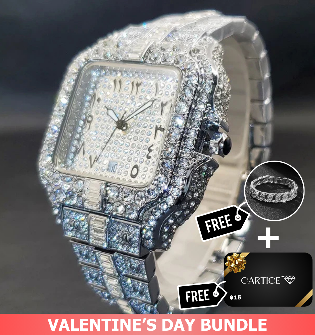 Arabic Iced Out Watch