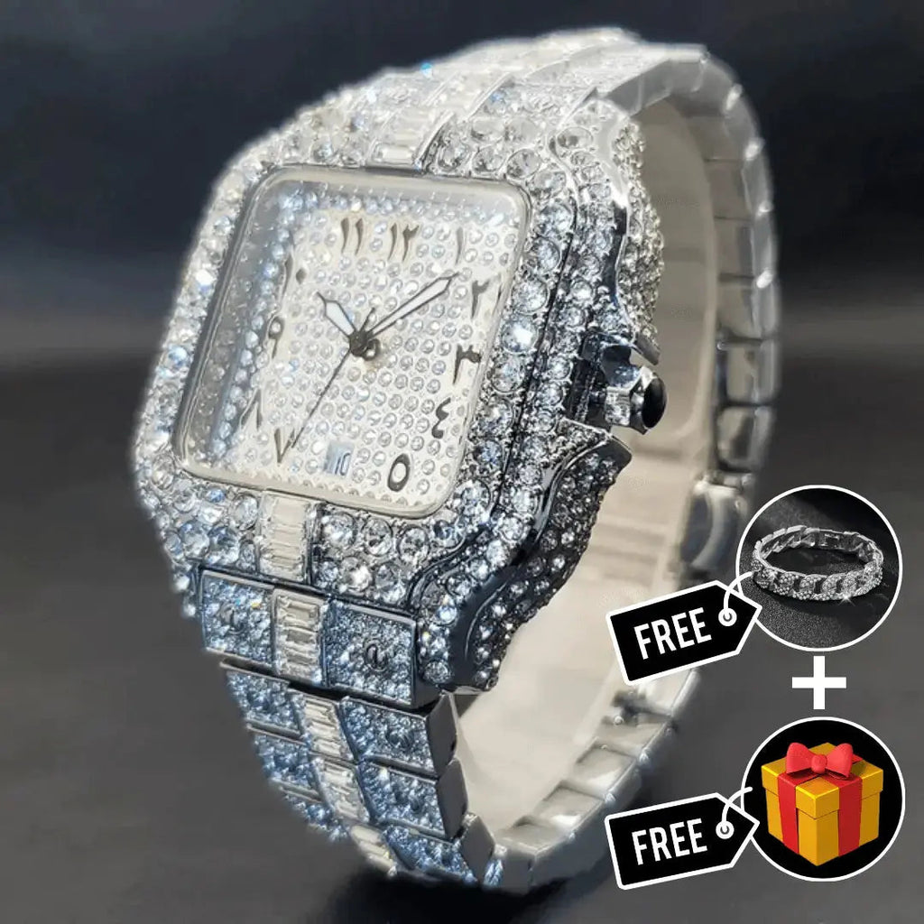 Arabic Iced Out Watch