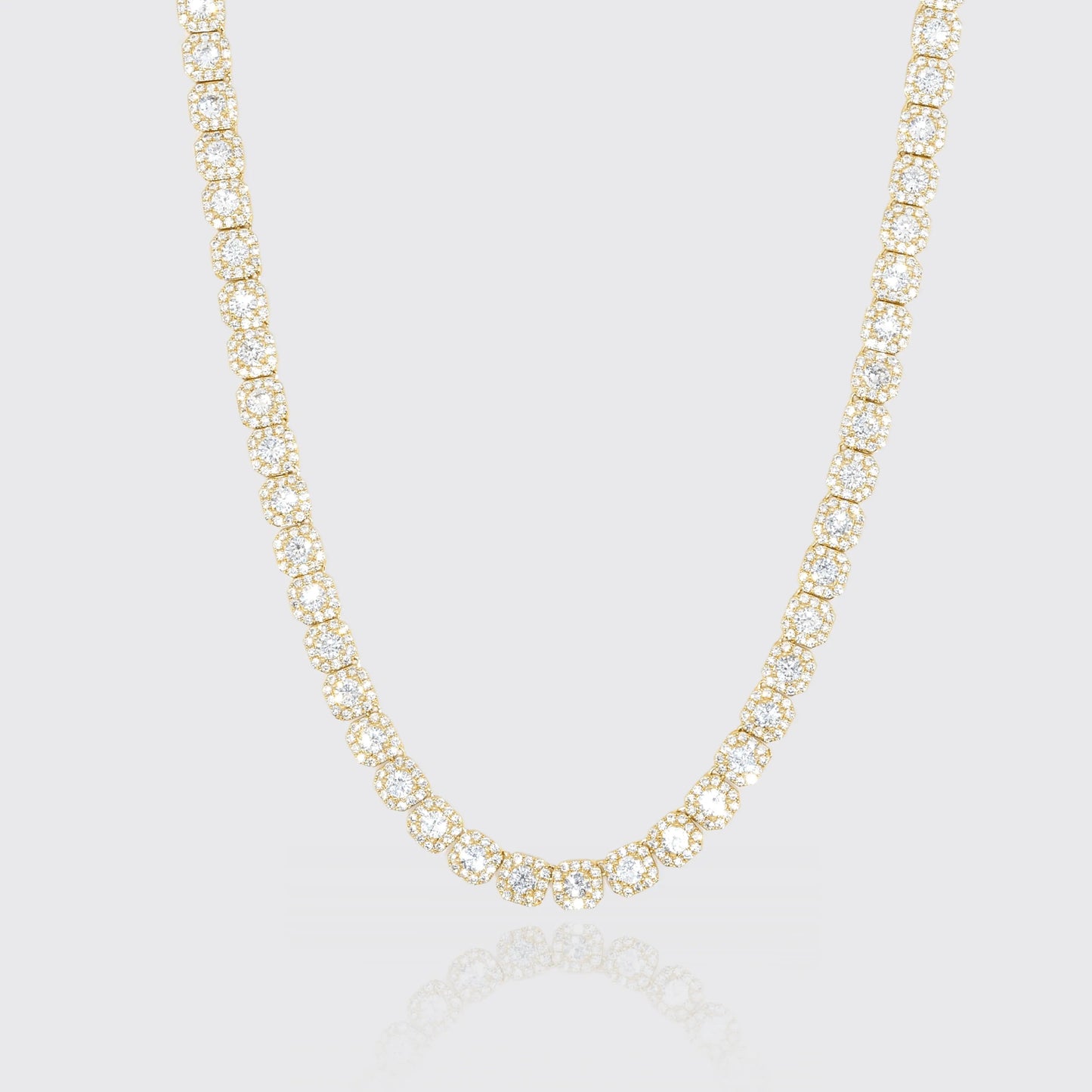 10mm Clustered Tennis Chain - Gold - Cartice™LuxuryJewelryGoldSilverWatchBraceletNecklaceChainIced-outCubanMoissaniteTarnish-freeStainlessDurablePremiumShinePlatedStatementDiamondAffordable