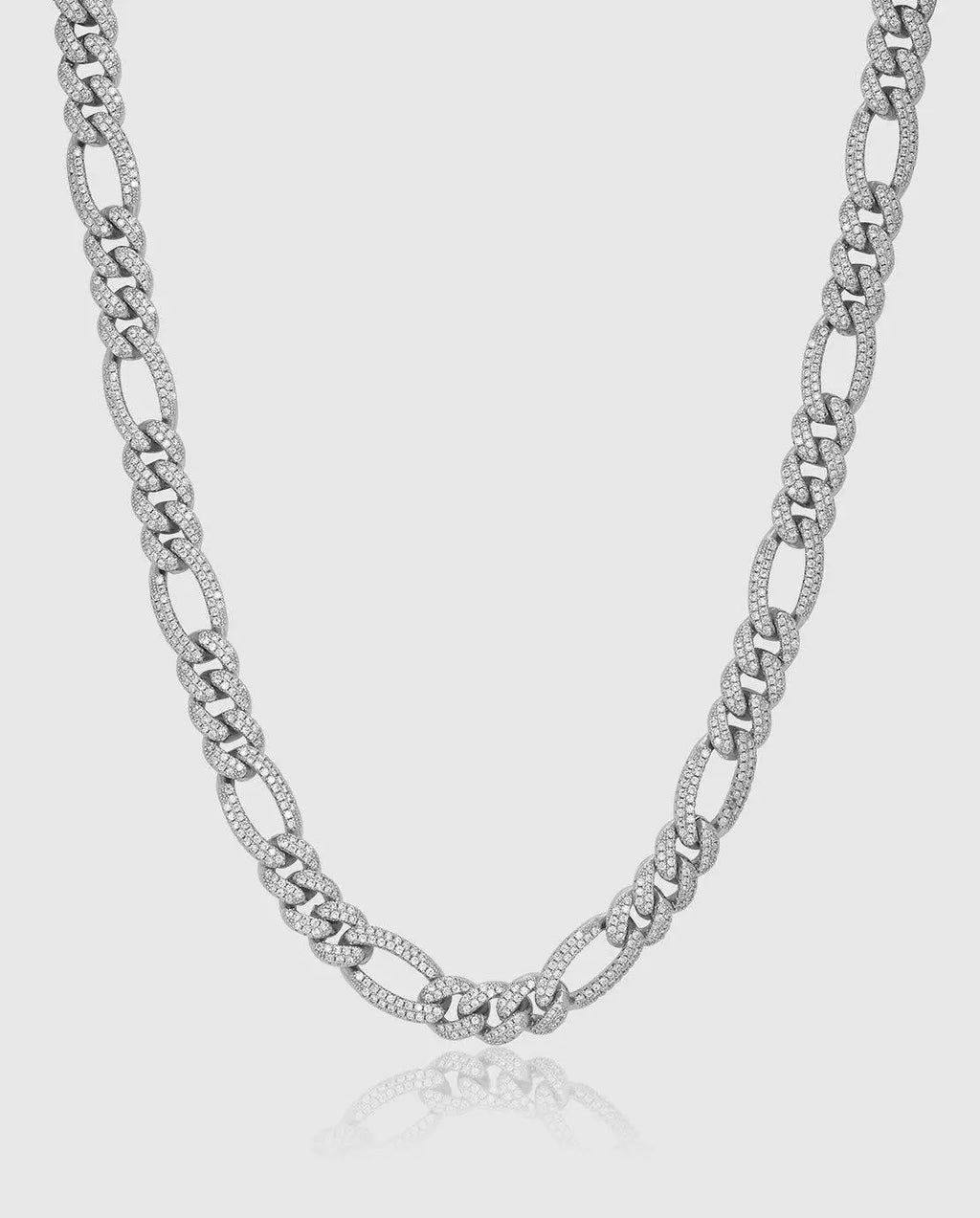 10mm Iced Figaro Chain