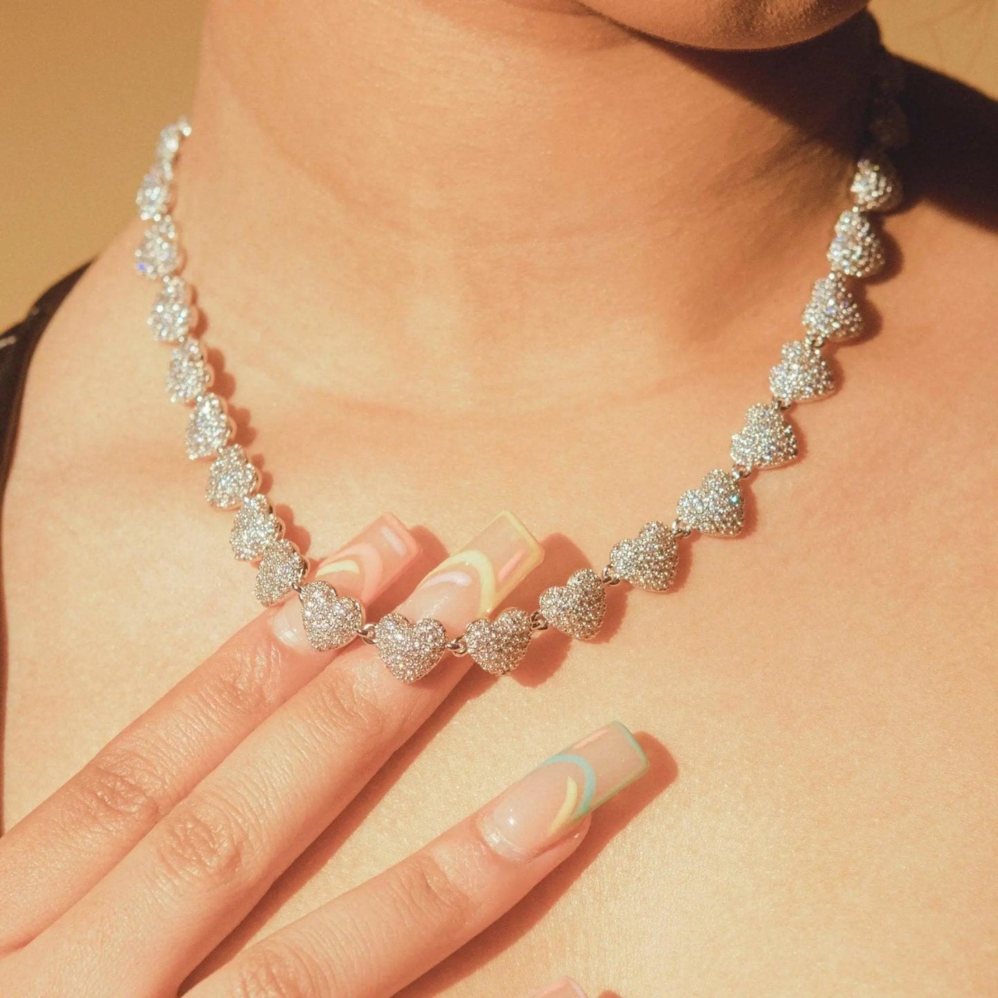 10mm Iced Heart Necklace - White Gold - Cartice™LuxuryJewelryGoldSilverWatchBraceletNecklaceChainIced-outCubanMoissaniteTarnish-freeStainlessDurablePremiumShinePlatedStatementDiamondAffordable