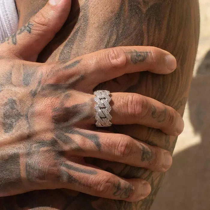 11MM ICED CUBAN RING - Cartice™LuxuryJewelryGoldSilverWatchBraceletNecklaceChainIced-outCubanMoissaniteTarnish-freeStainlessDurablePremiumShinePlatedStatementDiamondAffordable