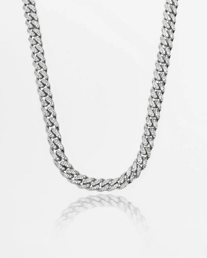 12mm Iced Cuban Link Chain - White Gold - Cartice™LuxuryJewelryGoldSilverWatchBraceletNecklaceChainIced-outCubanMoissaniteTarnish-freeStainlessDurablePremiumShinePlatedStatementDiamondAffordable