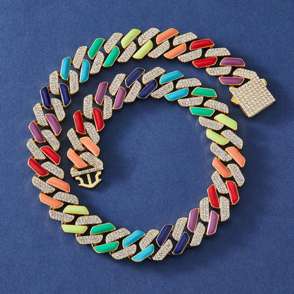 14MM GUMMY ICED OUT CUBAN CHAIN - Cartice™LuxuryJewelryGoldSilverWatchBraceletNecklaceChainIced-outCubanMoissaniteTarnish-freeStainlessDurablePremiumShinePlatedStatementDiamondAffordable