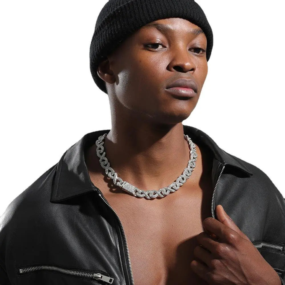 16MM ICED OUT INFINITY CUBAN CHAIN - Cartice™LuxuryJewelryGoldSilverWatchBraceletNecklaceChainIced-outCubanMoissaniteTarnish-freeStainlessDurablePremiumShinePlatedStatementDiamondAffordable