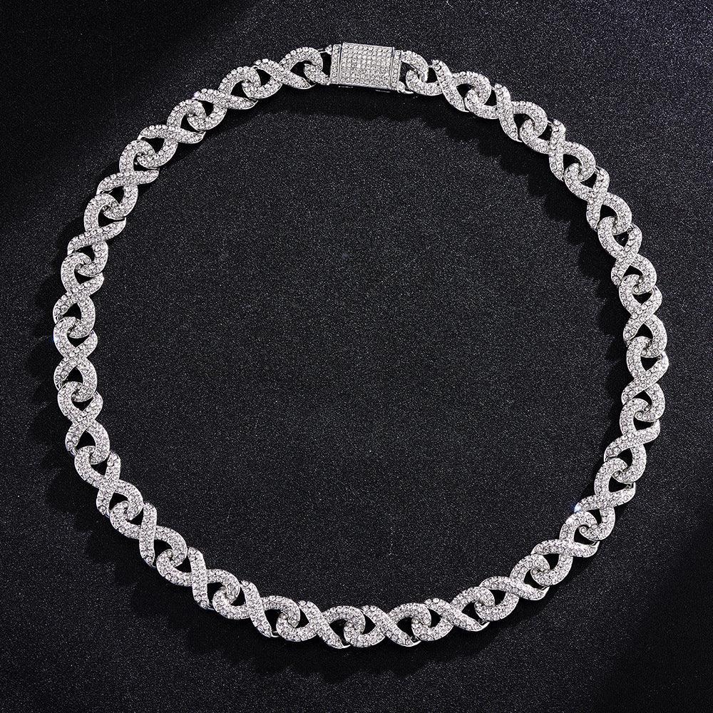 16MM ICED OUT INFINITY CUBAN CHAIN - Cartice™LuxuryJewelryGoldSilverWatchBraceletNecklaceChainIced-outCubanMoissaniteTarnish-freeStainlessDurablePremiumShinePlatedStatementDiamondAffordable