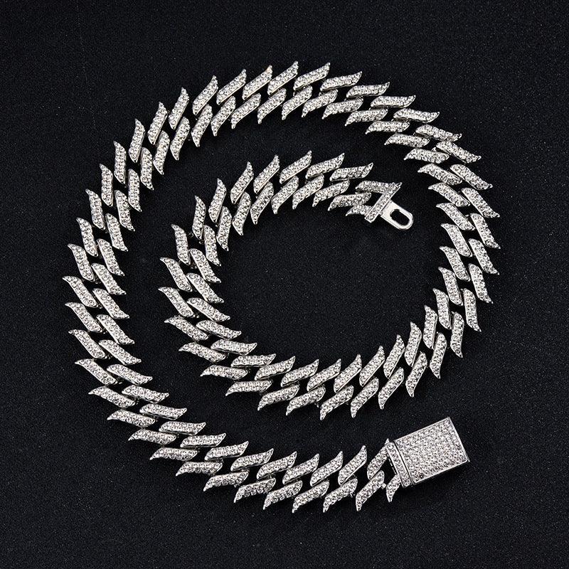 18MM ICED OUT JAGGED CUBAN CHAIN - Cartice™LuxuryJewelryGoldSilverWatchBraceletNecklaceChainIced-outCubanMoissaniteTarnish-freeStainlessDurablePremiumShinePlatedStatementDiamondAffordable