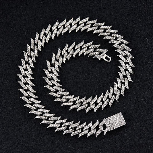 18MM ICED OUT JAGGED CUBAN CHAIN - Cartice™LuxuryJewelryGoldSilverWatchBraceletNecklaceChainIced-outCubanMoissaniteTarnish-freeStainlessDurablePremiumShinePlatedStatementDiamondAffordable