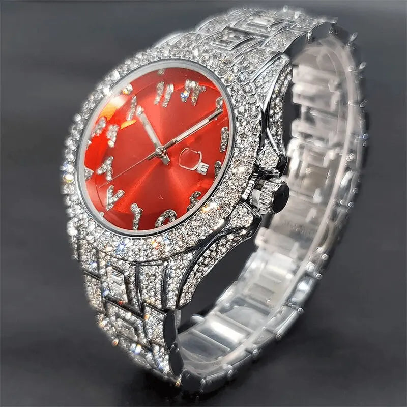 Presidential Arabic Dial Iced Out Watch - Cartice™LuxuryJewelryGoldSilverWatchBraceletNecklaceChainIced-outCubanMoissaniteTarnish-freeStainlessDurablePremiumShinePlatedStatementDiamondAffordable