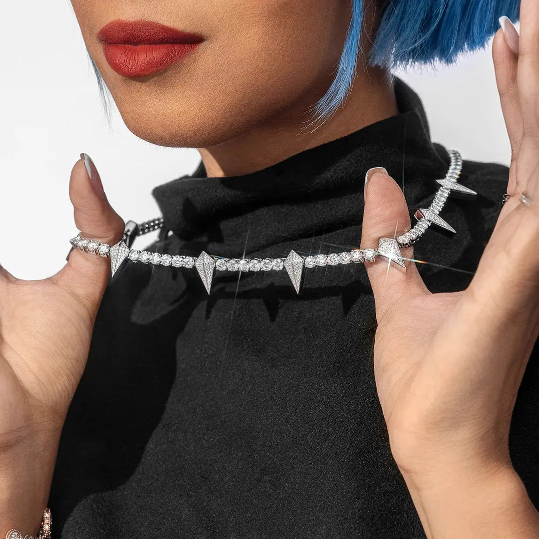 Thorn Moissanite Tennis Chain - Gold Vermeil Cartice-jewelry