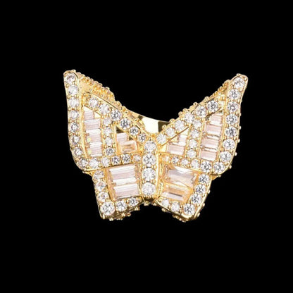 Butterfly Edition Baguette Tennis Iced Out Ring - Cartice™LuxuryJewelryGoldSilverWatchBraceletNecklaceChainIced-outCubanMoissaniteTarnish-freeStainlessDurablePremiumShinePlatedStatementDiamondAffordable