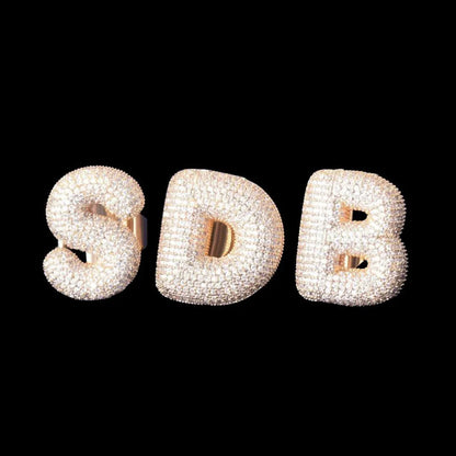 A-Z Initial Custom Letter Iced Out Ring - Cartice™LuxuryJewelryGoldSilverWatchBraceletNecklaceChainIced-outCubanMoissaniteTarnish-freeStainlessDurablePremiumShinePlatedStatementDiamondAffordable