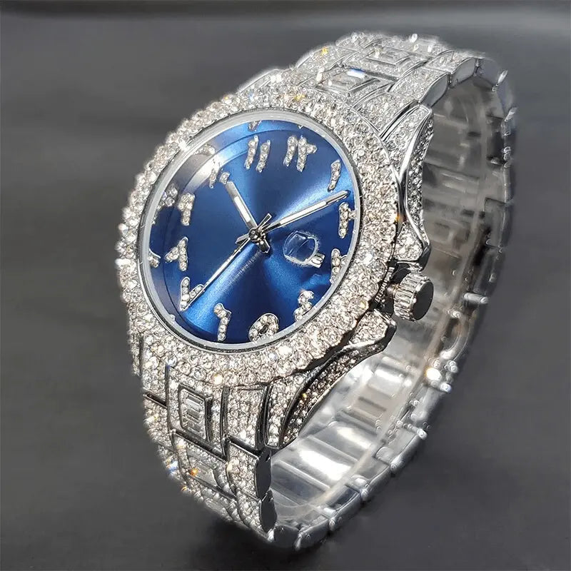 Presidential Arabic Dial Iced Out Watch - Cartice™LuxuryJewelryGoldSilverWatchBraceletNecklaceChainIced-outCubanMoissaniteTarnish-freeStainlessDurablePremiumShinePlatedStatementDiamondAffordable