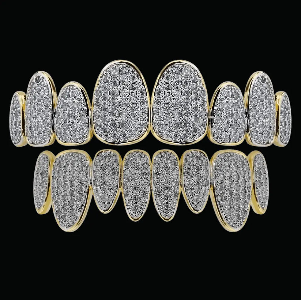 Punk Teeth Caps Iced Out Grillz - Cartice™LuxuryJewelryGoldSilverWatchBraceletNecklaceChainIced-outCubanMoissaniteTarnish-freeStainlessDurablePremiumShinePlatedStatementDiamondAffordable