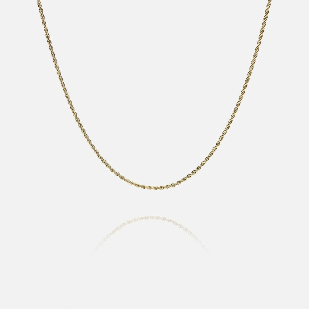 2.5MM Rope Chain - Gold - Cartice™LuxuryJewelryGoldSilverWatchBraceletNecklaceChainIced-outCubanMoissaniteTarnish-freeStainlessDurablePremiumShinePlatedStatementDiamondAffordable