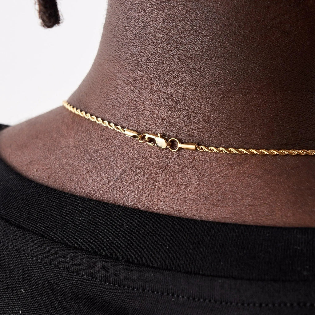 2.5MM Rope Chain - Gold - Cartice™LuxuryJewelryGoldSilverWatchBraceletNecklaceChainIced-outCubanMoissaniteTarnish-freeStainlessDurablePremiumShinePlatedStatementDiamondAffordable