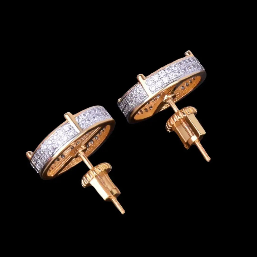 14MM Round Screw Back Iced Out Stud Earrings - Cartice™LuxuryJewelryGoldSilverWatchBraceletNecklaceChainIced-outCubanMoissaniteTarnish-freeStainlessDurablePremiumShinePlatedStatementDiamondAffordable
