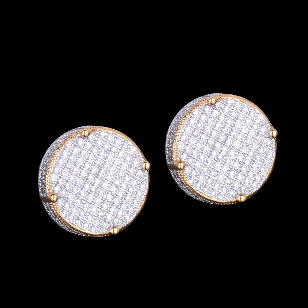 14MM Round Screw Back Iced Out Stud Earrings - Cartice™LuxuryJewelryGoldSilverWatchBraceletNecklaceChainIced-outCubanMoissaniteTarnish-freeStainlessDurablePremiumShinePlatedStatementDiamondAffordable
