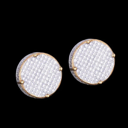 14MM Round Screw Back Iced Out Stud Earrings - Cartice™LuxuryJewelryGoldSilverWatchBraceletNecklaceChainIced-outCubanMoissaniteTarnish-freeStainlessDurablePremiumShinePlatedStatementDiamondAffordable
