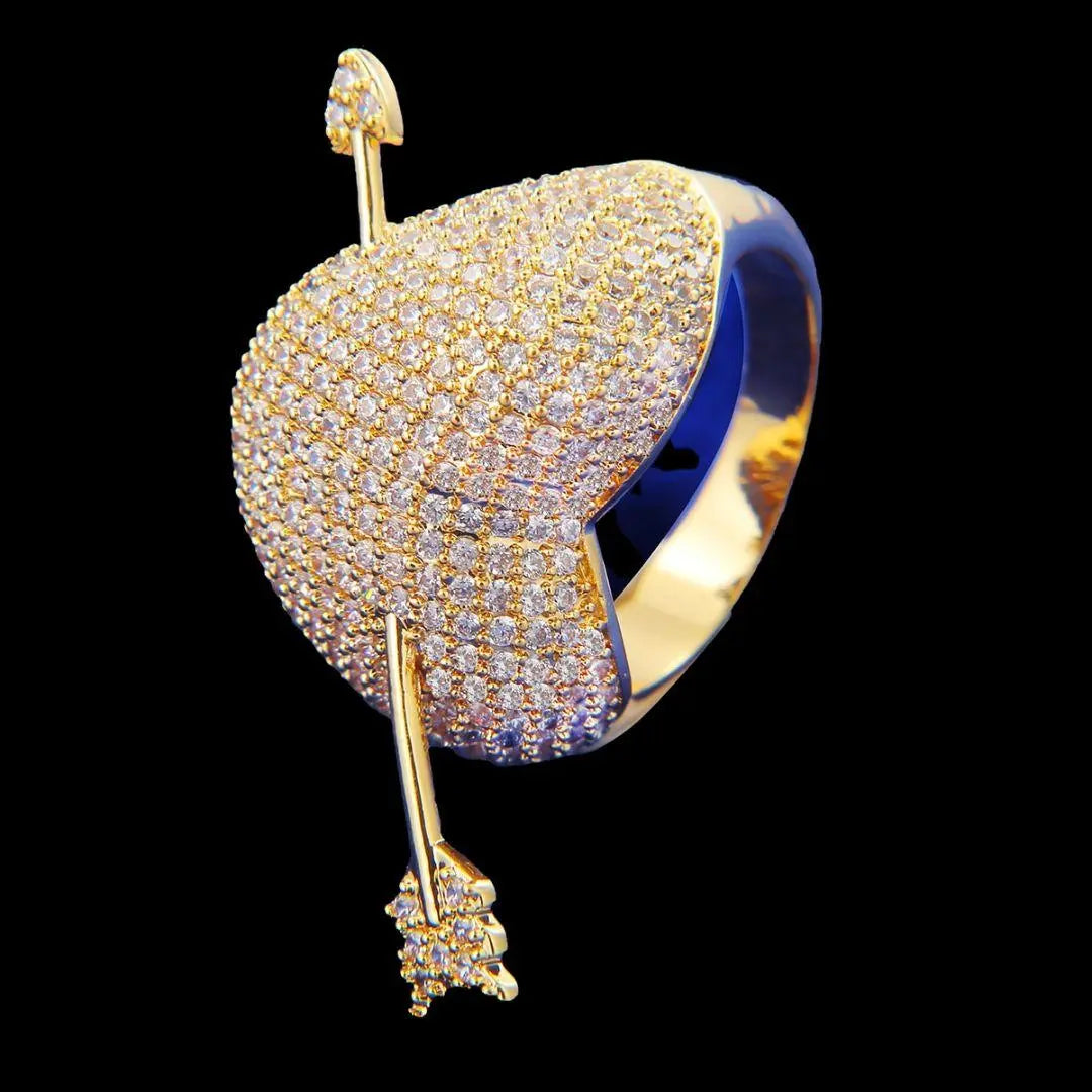 Arrow Heart Edition Iced Out Ring - Cartice™LuxuryJewelryGoldSilverWatchBraceletNecklaceChainIced-outCubanMoissaniteTarnish-freeStainlessDurablePremiumShinePlatedStatementDiamondAffordable