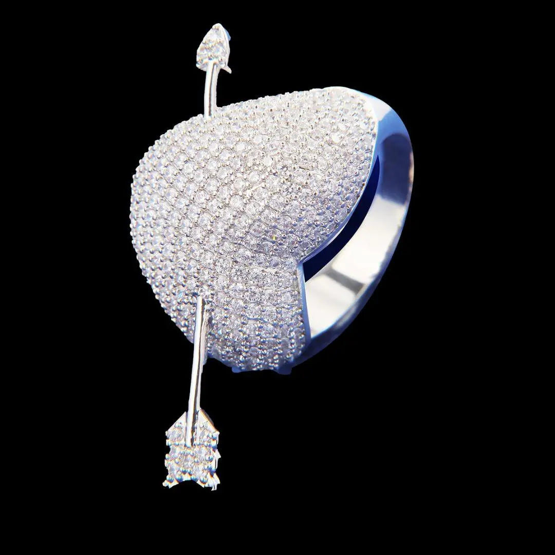 Arrow Heart Edition Iced Out Ring - Cartice™LuxuryJewelryGoldSilverWatchBraceletNecklaceChainIced-outCubanMoissaniteTarnish-freeStainlessDurablePremiumShinePlatedStatementDiamondAffordable