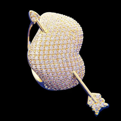 Arrow Heart Edition Iced Out Ring - Cartice™LuxuryJewelryGoldSilverWatchBraceletNecklaceChainIced-outCubanMoissaniteTarnish-freeStainlessDurablePremiumShinePlatedStatementDiamondAffordable