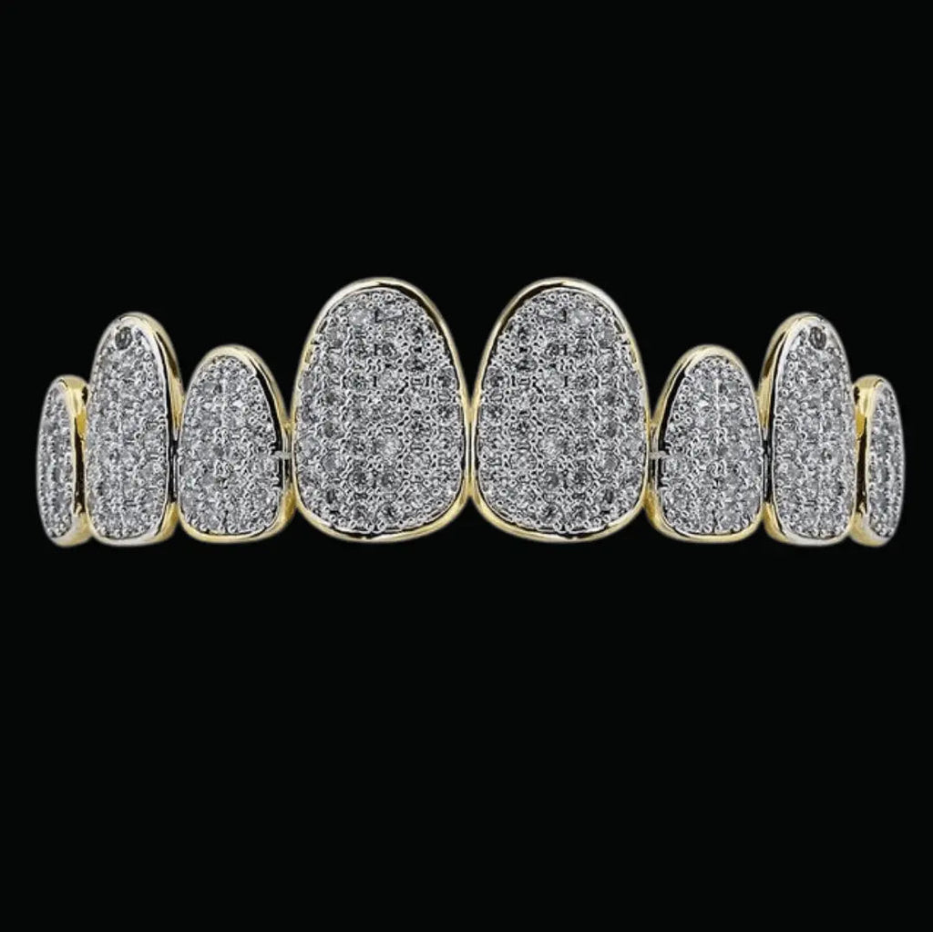 Punk Teeth Caps Iced Out Grillz - Cartice™LuxuryJewelryGoldSilverWatchBraceletNecklaceChainIced-outCubanMoissaniteTarnish-freeStainlessDurablePremiumShinePlatedStatementDiamondAffordable