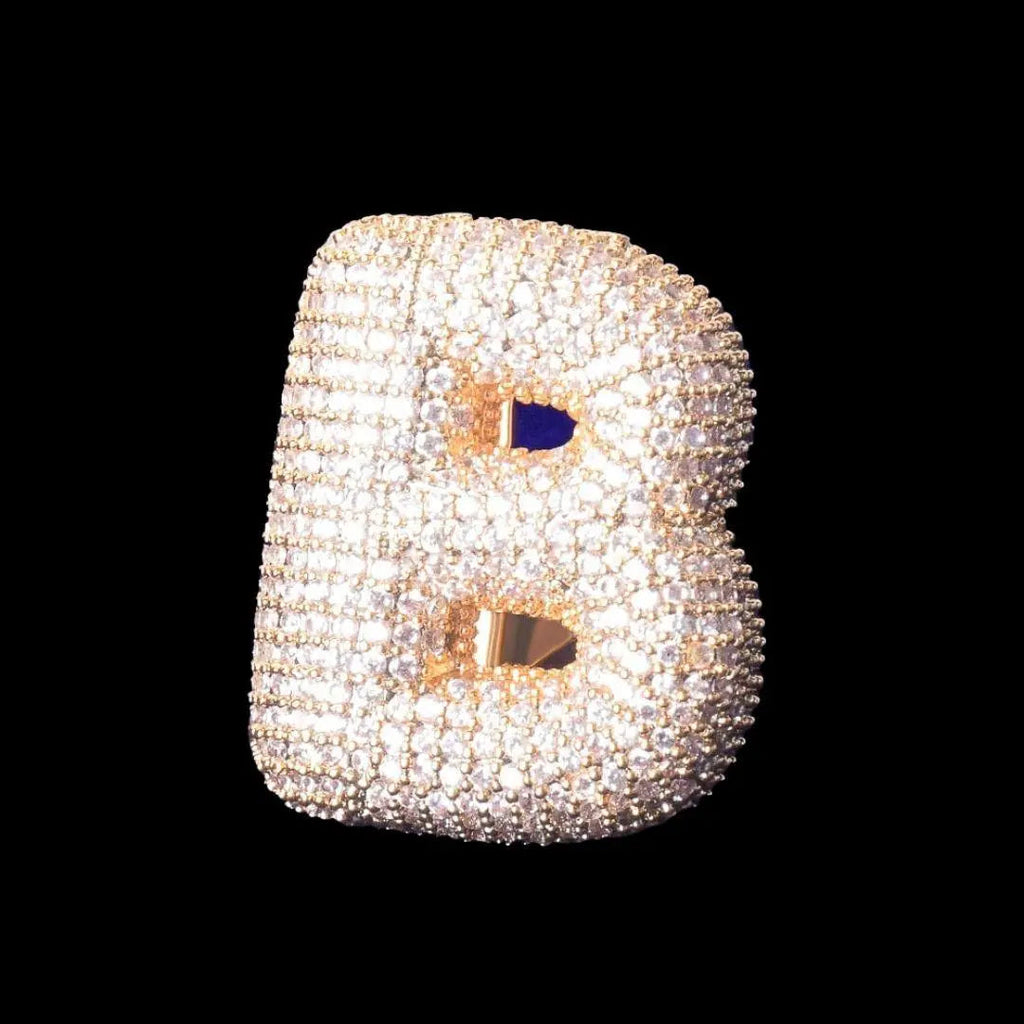 A-Z Initial Custom Letter Iced Out Ring - Cartice™LuxuryJewelryGoldSilverWatchBraceletNecklaceChainIced-outCubanMoissaniteTarnish-freeStainlessDurablePremiumShinePlatedStatementDiamondAffordable