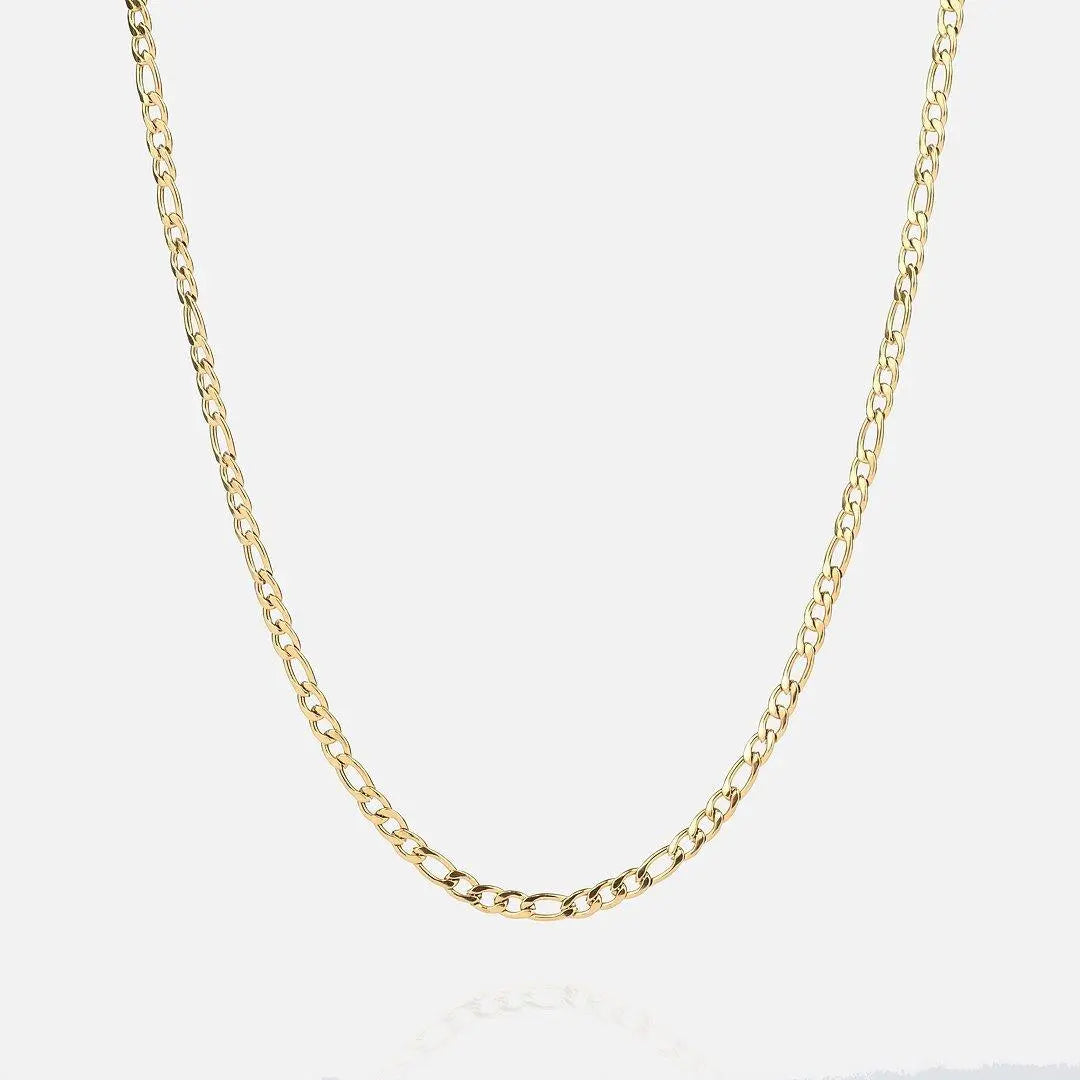 3MM Figaro Chain - Gold - Cartice™LuxuryJewelryGoldSilverWatchBraceletNecklaceChainIced-outCubanMoissaniteTarnish-freeStainlessDurablePremiumShinePlatedStatementDiamondAffordable