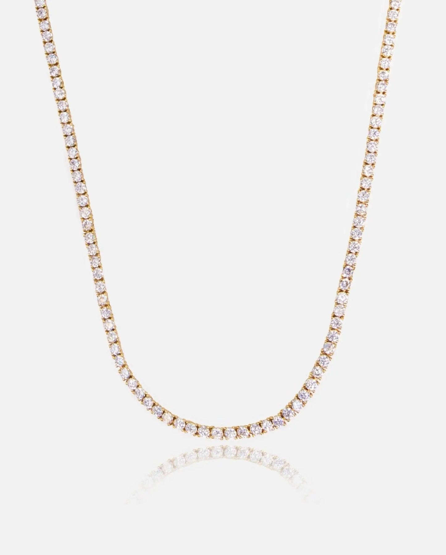 3mm Tennis Chain - Gold - Cartice™LuxuryJewelryGoldSilverWatchBraceletNecklaceChainIced-outCubanMoissaniteTarnish-freeStainlessDurablePremiumShinePlatedStatementDiamondAffordable