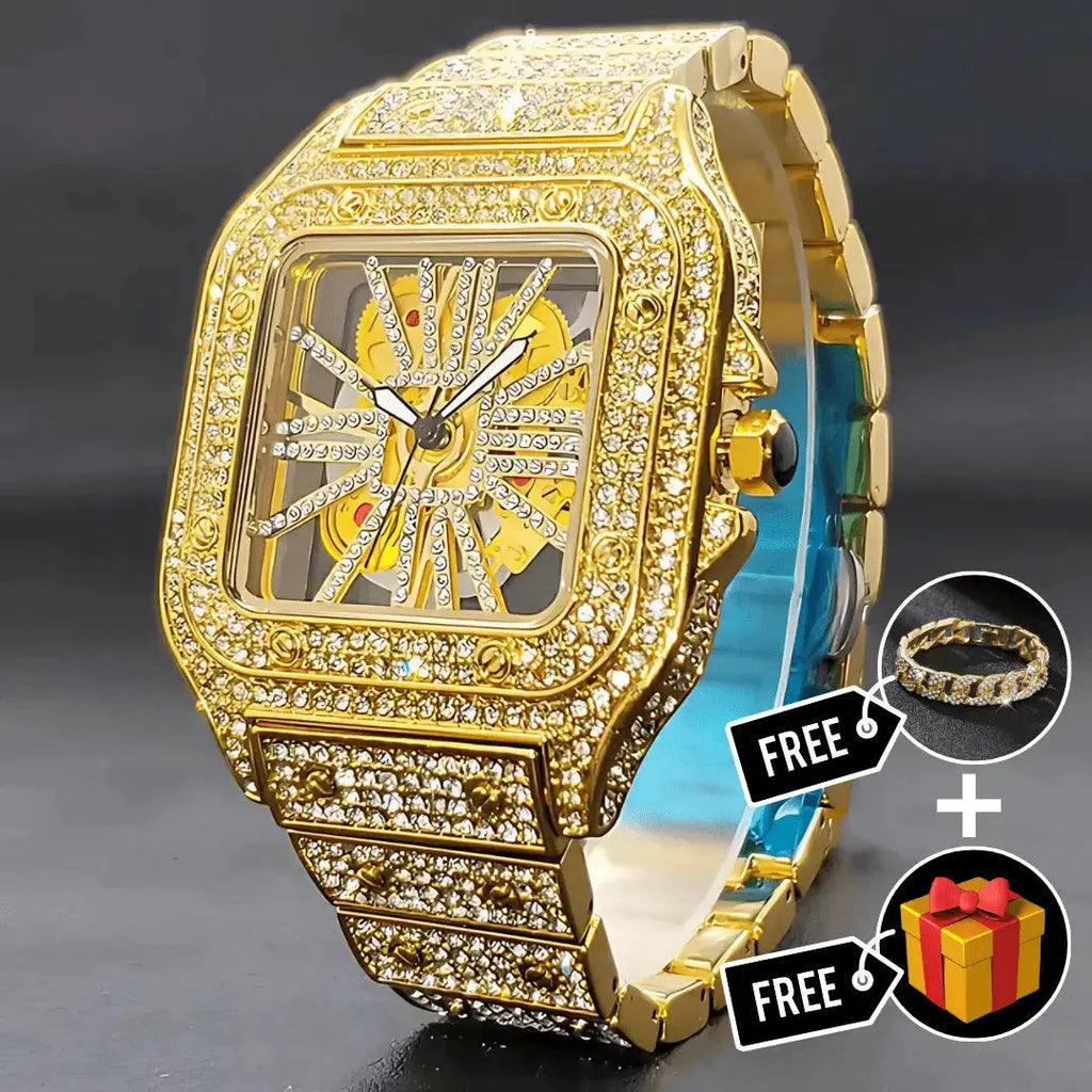 Skeleton Iced out Watch