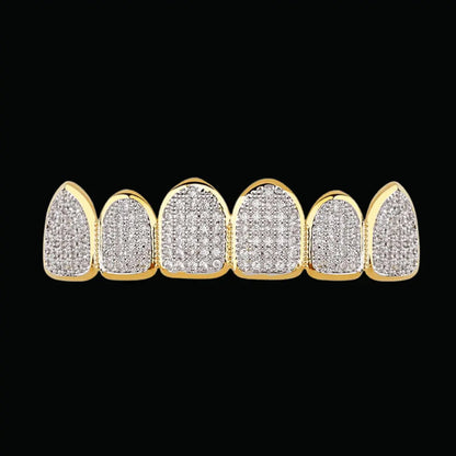 6 Top and Bottom Iced Out Grillz - Cartice™LuxuryJewelryGoldSilverWatchBraceletNecklaceChainIced-outCubanMoissaniteTarnish-freeStainlessDurablePremiumShinePlatedStatementDiamondAffordable