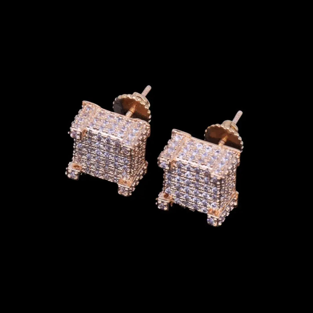 10MM Cursive Tennis Screw Iced Out Stud Earrings - Cartice™LuxuryJewelryGoldSilverWatchBraceletNecklaceChainIced-outCubanMoissaniteTarnish-freeStainlessDurablePremiumShinePlatedStatementDiamondAffordable