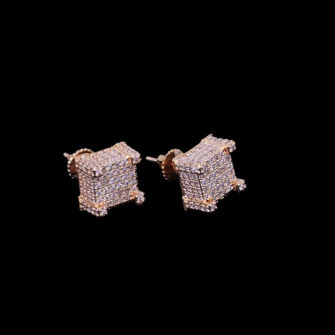 10MM Cursive Tennis Screw Iced Out Stud Earrings - Cartice™LuxuryJewelryGoldSilverWatchBraceletNecklaceChainIced-outCubanMoissaniteTarnish-freeStainlessDurablePremiumShinePlatedStatementDiamondAffordable