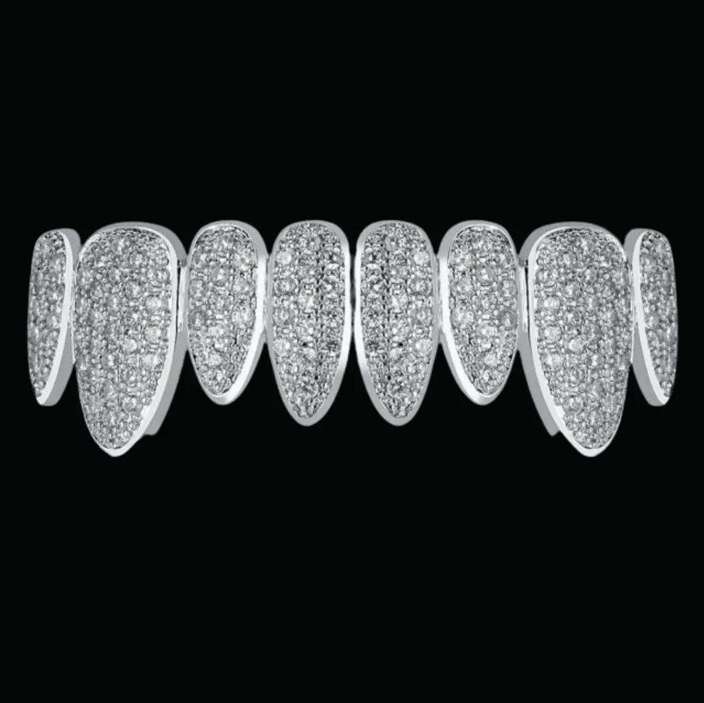 Punk Teeth Caps Iced Out Grillz - Cartice™LuxuryJewelryGoldSilverWatchBraceletNecklaceChainIced-outCubanMoissaniteTarnish-freeStainlessDurablePremiumShinePlatedStatementDiamondAffordable