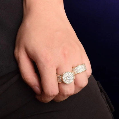 Tennis Cut Round Iced Out Ring - Cartice™LuxuryJewelryGoldSilverWatchBraceletNecklaceChainIced-outCubanMoissaniteTarnish-freeStainlessDurablePremiumShinePlatedStatementDiamondAffordable