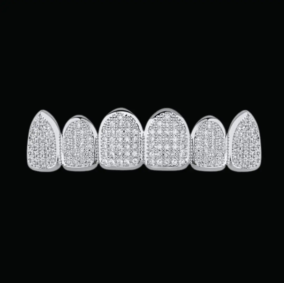 6 Top and Bottom Iced Out Grillz - Cartice™LuxuryJewelryGoldSilverWatchBraceletNecklaceChainIced-outCubanMoissaniteTarnish-freeStainlessDurablePremiumShinePlatedStatementDiamondAffordable