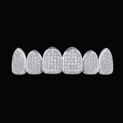 6 Top and Bottom Iced Out Grillz - Cartice™LuxuryJewelryGoldSilverWatchBraceletNecklaceChainIced-outCubanMoissaniteTarnish-freeStainlessDurablePremiumShinePlatedStatementDiamondAffordable