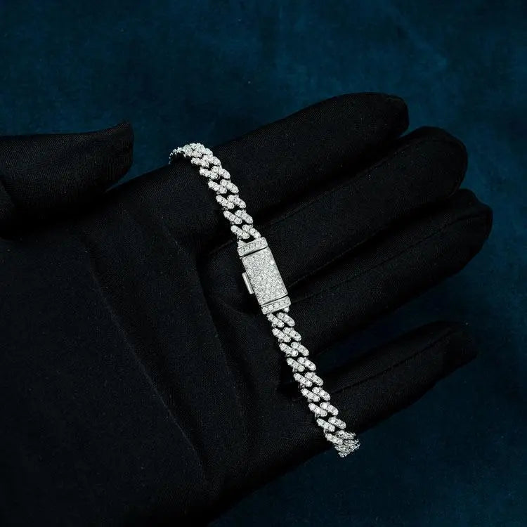6MM Moissanite Miami Cuban Link Bracelet - White Gold - Cartice™LuxuryJewelryGoldSilverWatchBraceletNecklaceChainIced-outCubanMoissaniteTarnish-freeStainlessDurablePremiumShinePlatedStatementDiamondAffordable