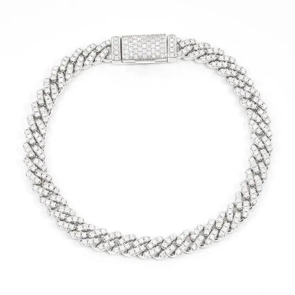 6MM Moissanite Miami Cuban Link Bracelet - White Gold - Cartice™LuxuryJewelryGoldSilverWatchBraceletNecklaceChainIced-outCubanMoissaniteTarnish-freeStainlessDurablePremiumShinePlatedStatementDiamondAffordable
