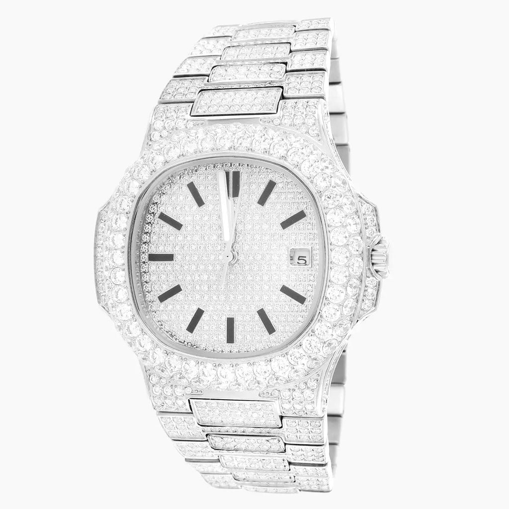 Moissanite 19.0ct Solitaire Bezel Presidential Watch Cartice-jewelry
