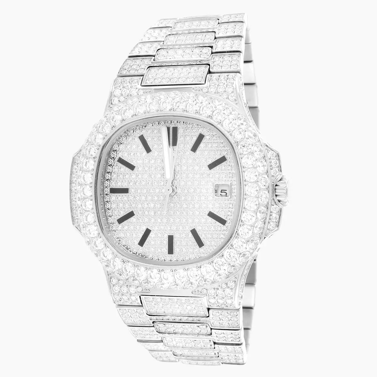 Moissanite 19.0ct Solitaire Bezel Presidential Watch Cartice-jewelry